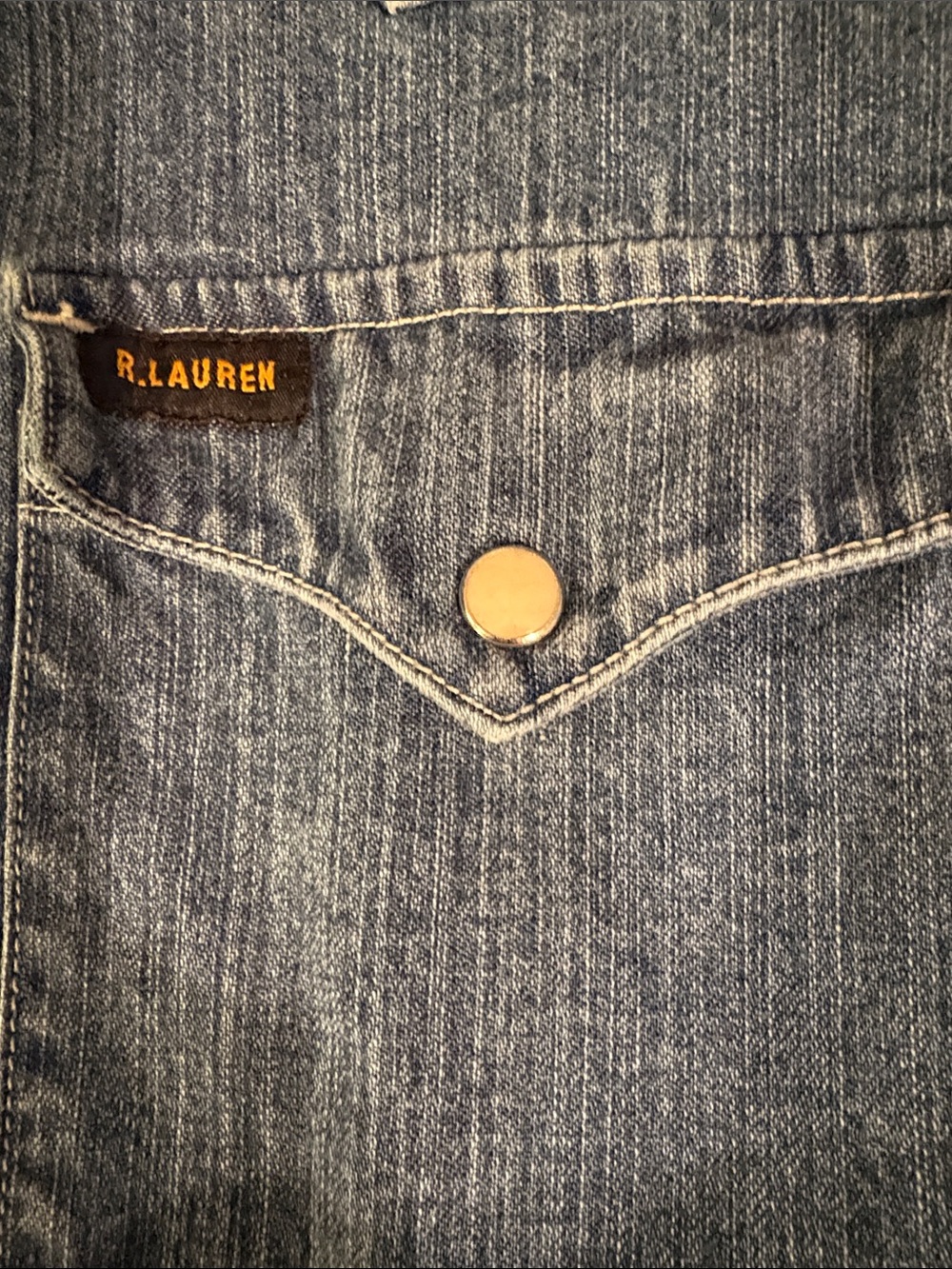 Polo Jeans Co. Ralph Lauren Denim Western Shirt  small and Mother of Pearl snaps - Picture 9 of 11